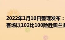 2022年1月10日整理发布：NBA常规赛继续进行奇才队在客场以102比100险胜奥兰多魔术队