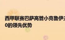 西甲联赛巴萨高管小克鲁伊夫表示球队应该在上半场取得2-0的领先优势