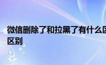 微信删除了和拉黑了有什么区别 微信好友删除和拉黑有什么区别 