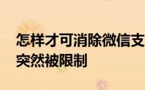 怎样才可消除微信支付限制 为什么微信支付突然被限制 