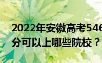 2022年安徽高考546分可以报哪些大学 546分可以上哪些院校？