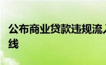 公布商业贷款违规流入房地产领域投诉举报热线