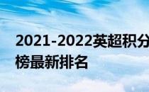 2021-2022英超积分榜2021-2022英超积分榜最新排名