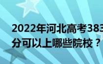 2022年河北高考383分可以报哪些大学 383分可以上哪些院校？