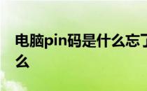 电脑pin码是什么忘了怎么办 电脑pin码是什么 