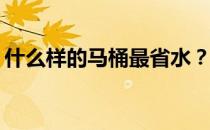 什么样的马桶最省水？谁知道什么马桶省水？