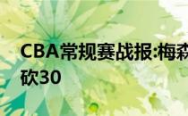 CBA常规赛战报:梅森陈英俊暴力输出两人怒砍30