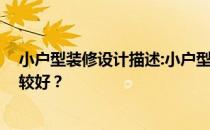 小户型装修设计描述:小户型时尚室内装修 请问哪种风格比较好？