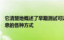 它清楚地概述了早期测试可以为物联网的实施和发展提供信息的各种方式