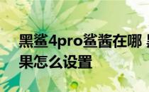 黑鲨4pro鲨酱在哪 黑鲨4pro鲨鲨酱充电效果怎么设置 