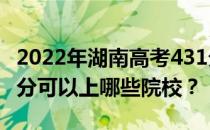 2022年湖南高考431分可以报哪些大学？431分可以上哪些院校？