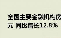 全国主要金融机构房地产贷款余额48.8万亿元 同比增长12.8%