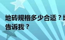 地砖规格多少合适？地砖规格如何选择？谁能告诉我？