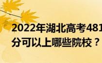 2022年湖北高考481分可以报哪些大学 481分可以上哪些院校？