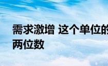 需求激增 这个单位的中位数价格已经增加到两位数