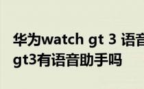 华为watch gt 3 语音助手能干嘛 华为watchgt3有语音助手吗 