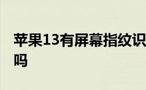 苹果13有屏幕指纹识别吗 苹果13有指纹识别吗 