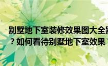 别墅地下室装修效果图大全别墅地下室效果是怎么做出来的？如何看待别墅地下室效果？