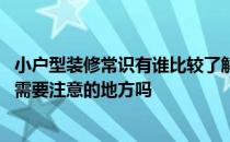 小户型装修常识有谁比较了解 问一下小户型装潢设计有什么需要注意的地方吗 