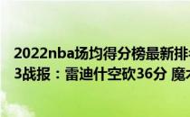 2022nba场均得分榜最新排名 2021-2022NBA常规赛12.23战报：雷迪什空砍36分 魔术击落老鹰 