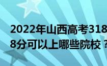 2022年山西高考318分可以报考哪些大学 318分可以上哪些院校？