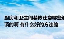 厨房和卫生间装修注意哪些细节 套房厨房装修有什么注意事项的啊 有什么好的方法的 