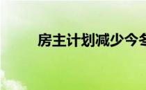 房主计划减少今冬装修项目的支出