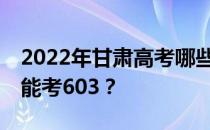 2022年甘肃高考哪些高校能考603 哪些院校能考603？