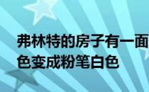 弗林特的房子有一面坚固的石墙 可以从烟灰色变成粉笔白色