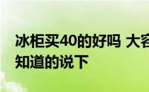 冰柜买40的好吗 大容量冰柜什么牌子好麻烦知道的说下 