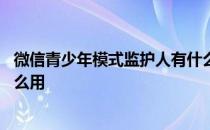 微信青少年模式监护人有什么用 微信青少年模式监护人有什么用 