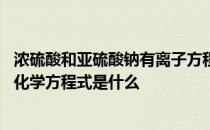 浓硫酸和亚硫酸钠有离子方程式吗 浓硫酸和亚硫酸钠反应的化学方程式是什么 