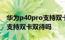 华为p40pro支持双卡双待吗 努比亚Z40Pro支持双卡双待吗 