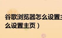 谷歌浏览器怎么设置主页主题（谷歌浏览器怎么设置主页）