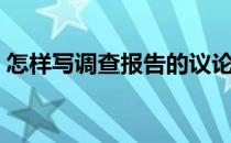 怎样写调查报告的议论文（怎样写调查报告）