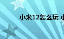 小米12怎么玩 小米12怎么省电 