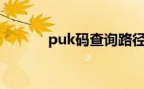 puk码查询路径（puk码查询）