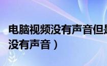 电脑视频没有声音但是开机有声音（电脑视频没有声音）