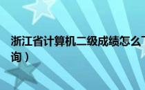 浙江省计算机二级成绩怎么下载（浙江省计算机二级成绩查询）