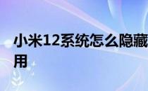 小米12系统怎么隐藏应用 小米12怎么隐藏应用 