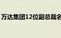 万达集团12位副总裁名单（万达集团怎么了）