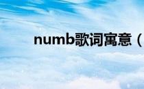 numb歌词寓意（numb歌词翻译）