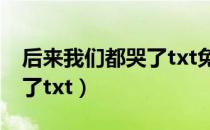 后来我们都哭了txt免费下载（后来我们都哭了txt）