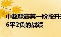 中超联赛第一阶段升班马成都蓉城取得了2胜6平2负的战绩