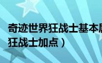 奇迹世界狂战士基本属性怎么加点（奇迹世界狂战士加点）