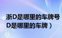 浙D是哪里的车牌号（浙D车牌代码归属地浙D是哪里的车牌）