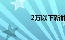 2万以下新能源电动汽车