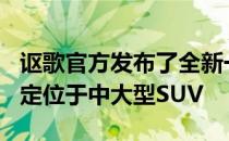 讴歌官方发布了全新一代MDX的原型车 该车定位于中大型SUV