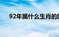 92年属什么生肖的属性（92年属什么）