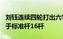 刘钰连续四轮打出六字头四轮成绩为272杆低于标准杆16杆